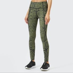 Varley green snake skin leggings
